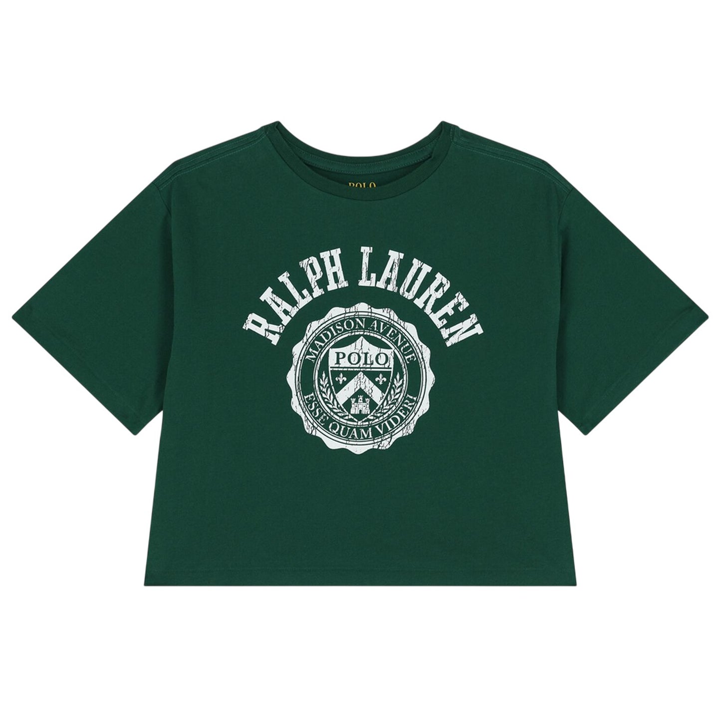 New Forest - Front - Ralph Lauren Girls Polo Logo Crew Neck Crop T-Shirt