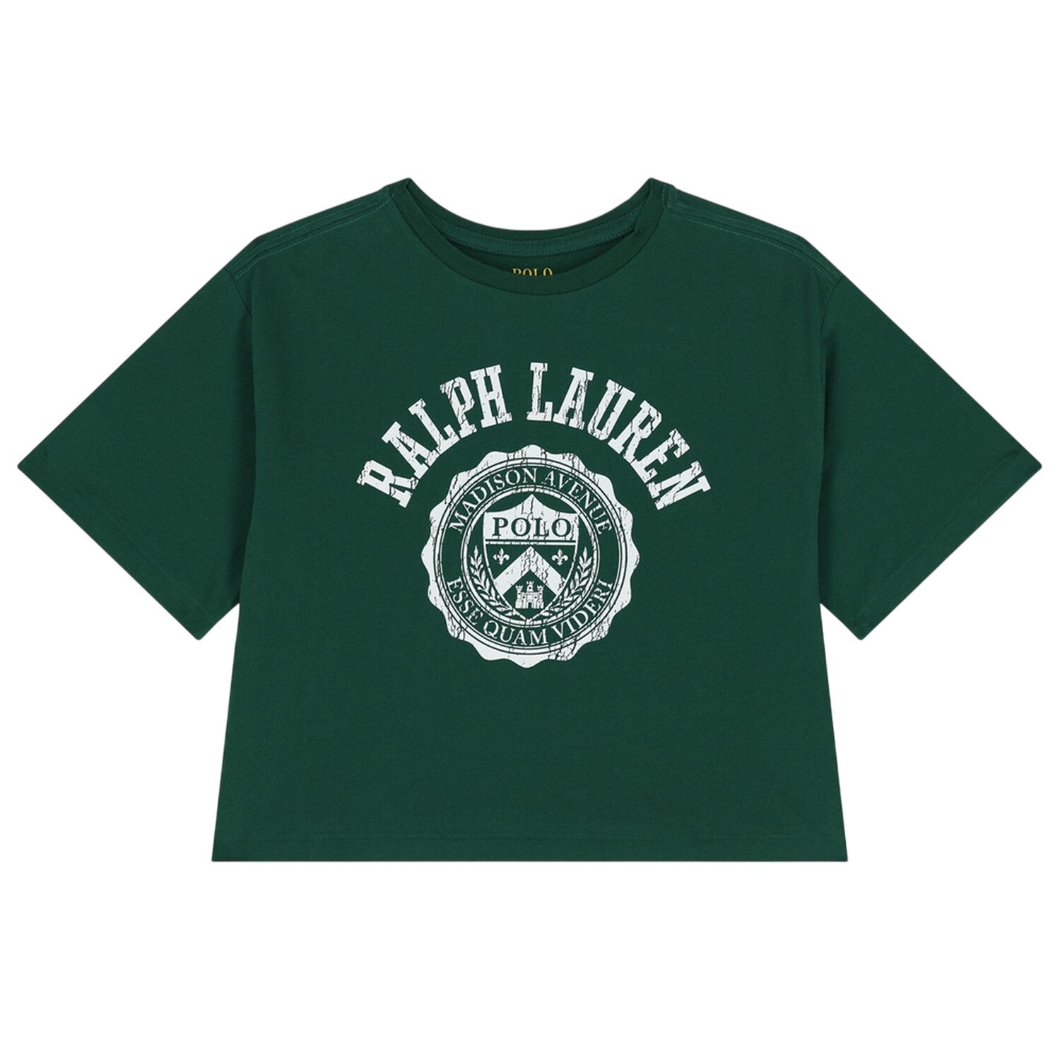 New Forest - Front - Ralph Lauren Girls Polo Logo Crew Neck Crop T-Shirt