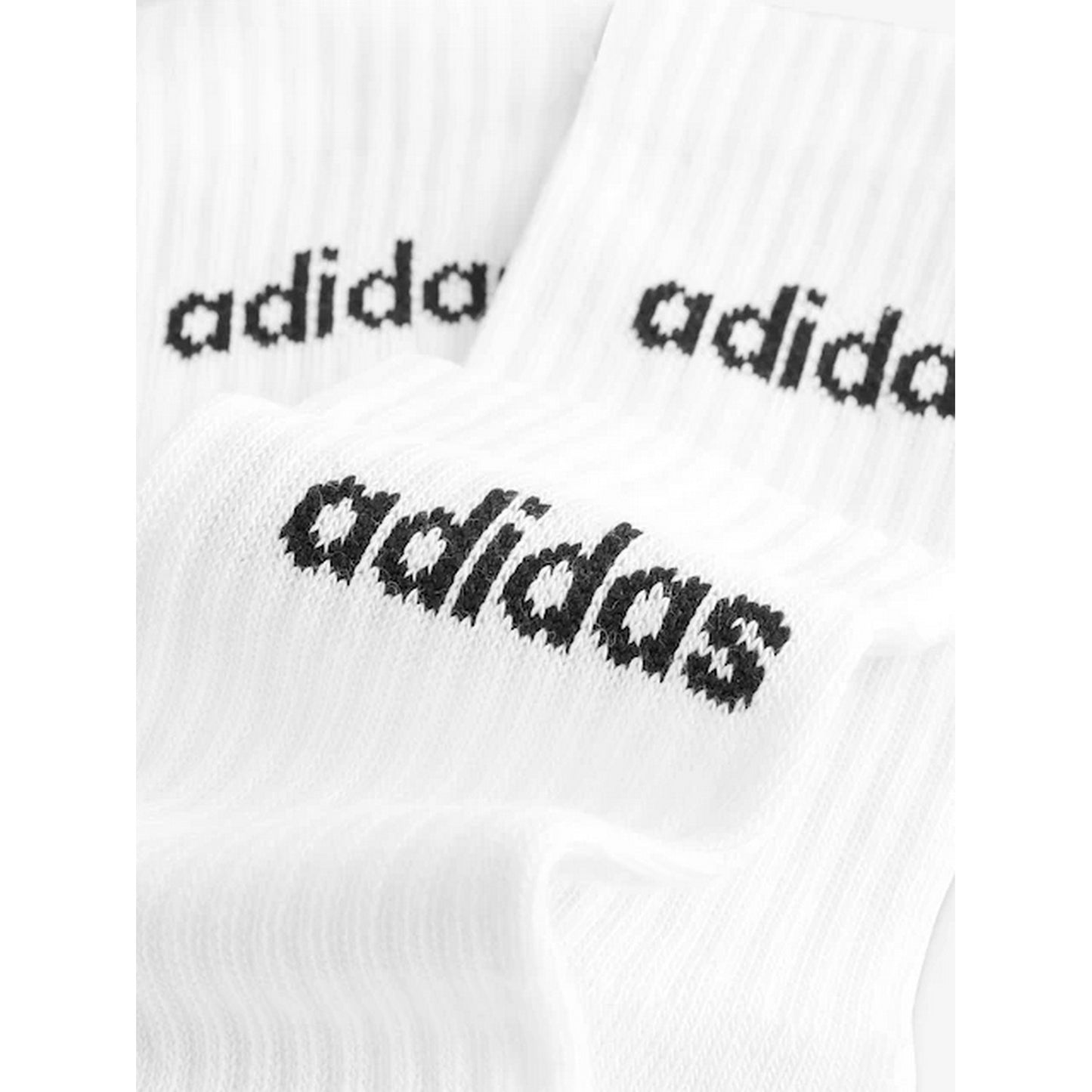 White-Black - Lifestyle - Adidas Childrens-Kids Logo Crew Socks (Pack of 3)