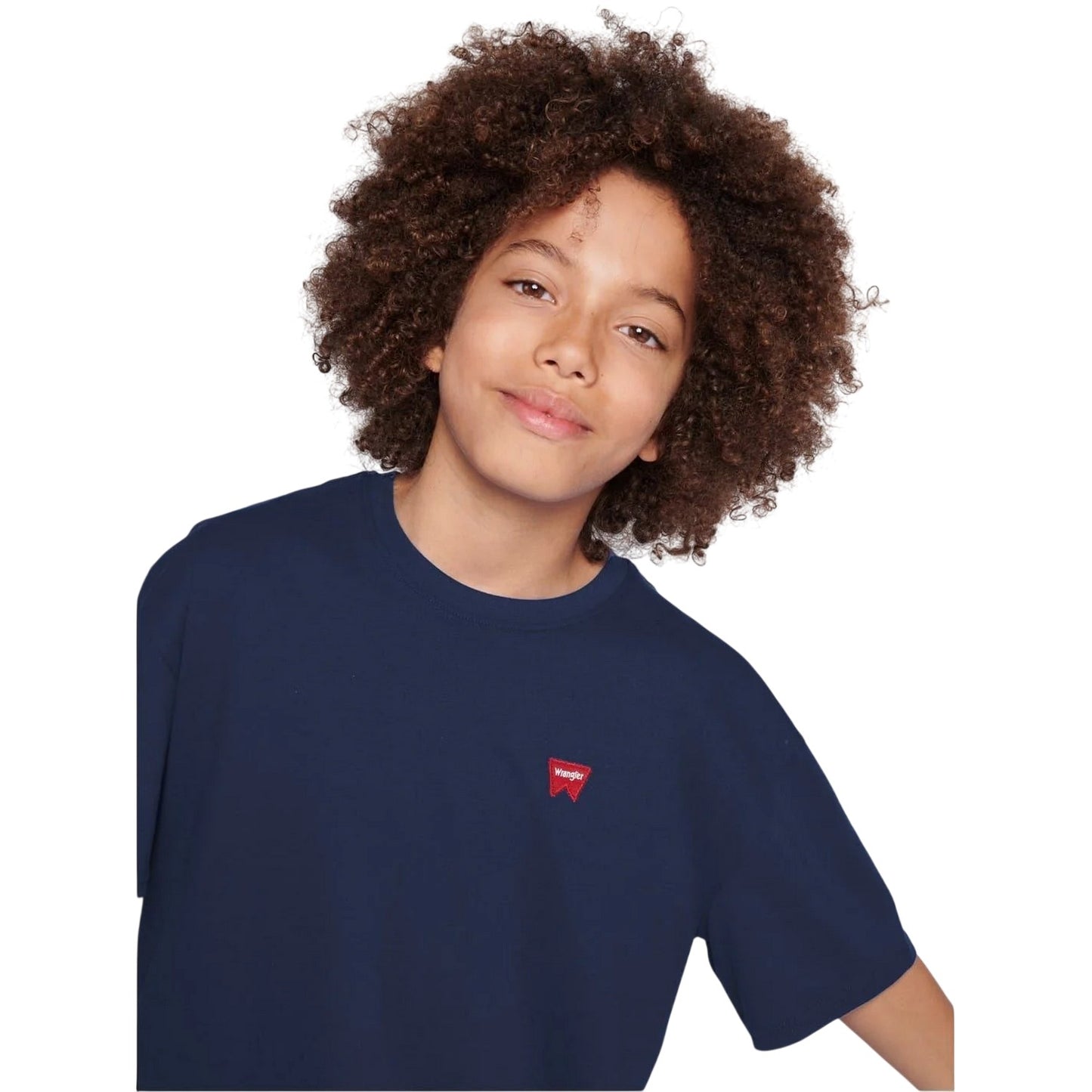 Navy Blazer - Side - Wrangler Childrens-Kids Festival Badge T-Shirt