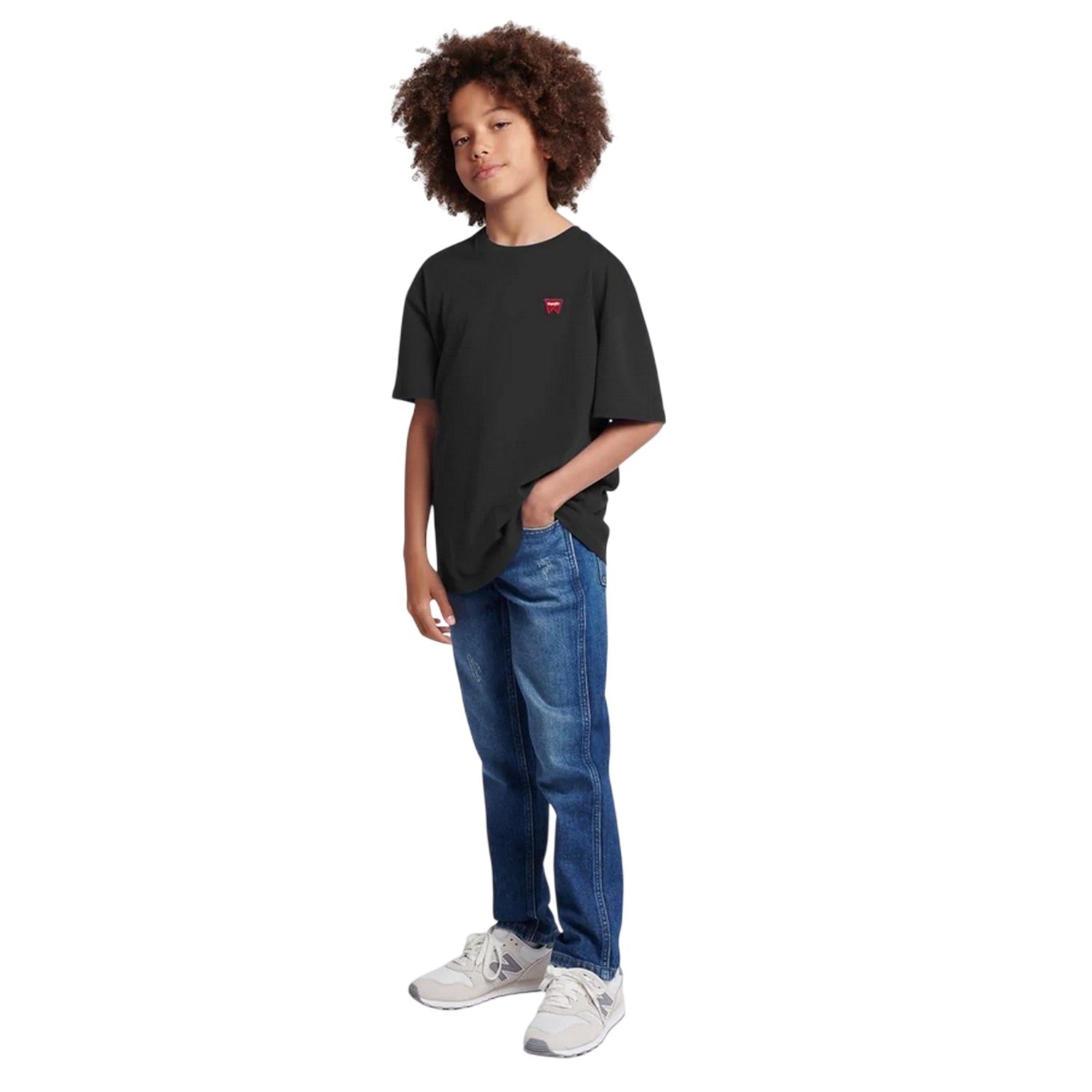 Black - Lifestyle - Wrangler Childrens-Kids Festival Badge T-Shirt