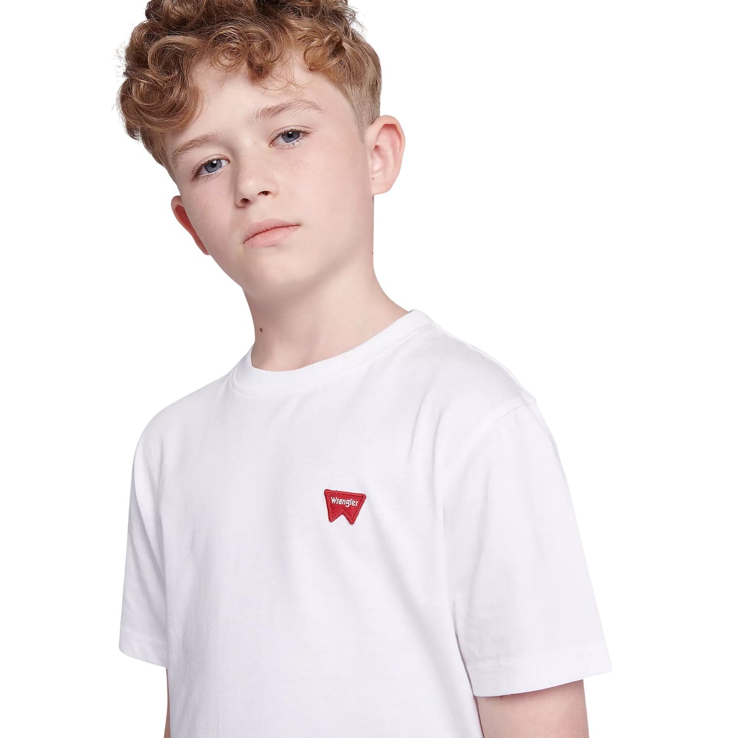 Bright White - Side - Wrangler Childrens-Kids Festival Badge T-Shirt