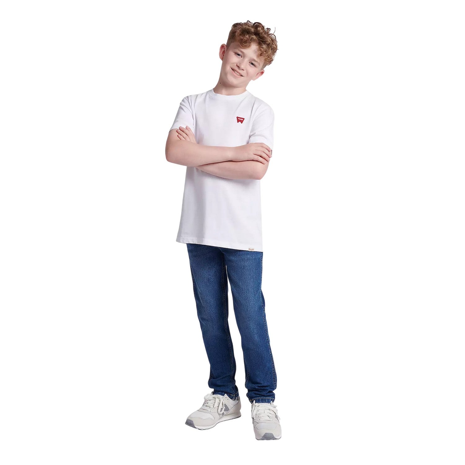 Bright White - Lifestyle - Wrangler Childrens-Kids Festival Badge T-Shirt