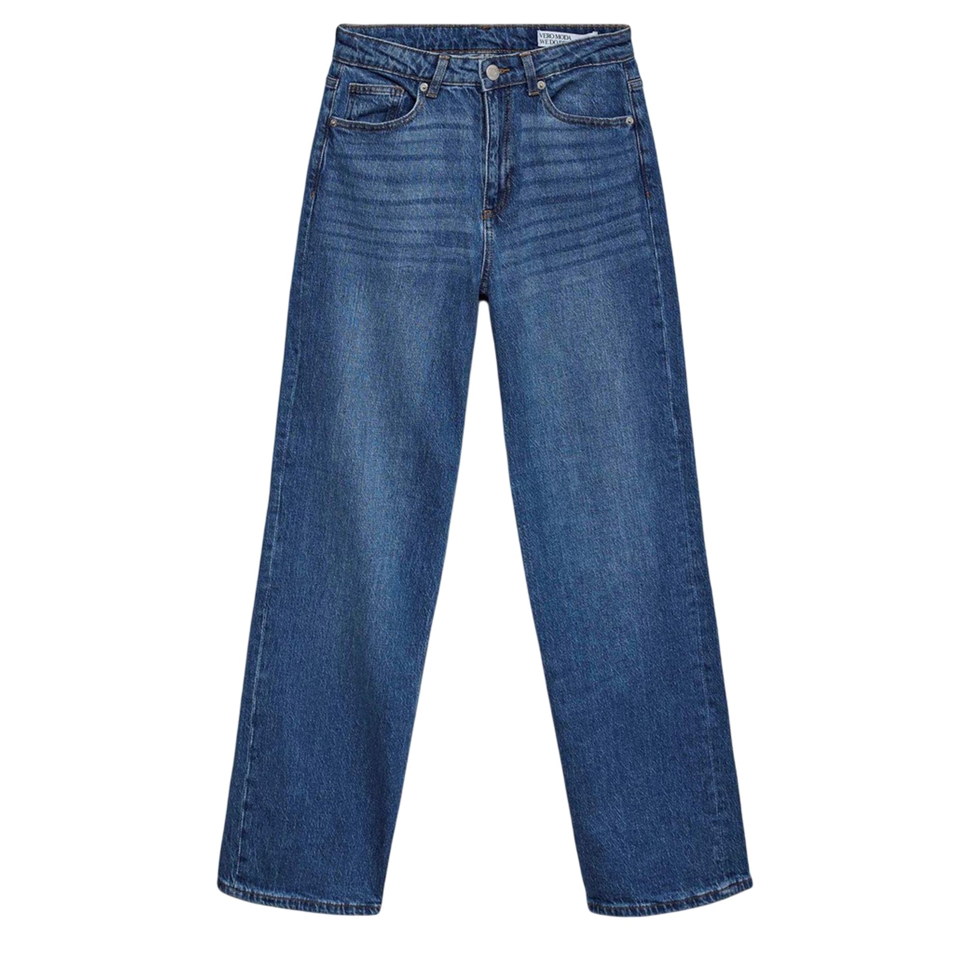 Denim Blue - Front - Vero Moda Womens-Ladies Ra380 Wide Leg Jeans