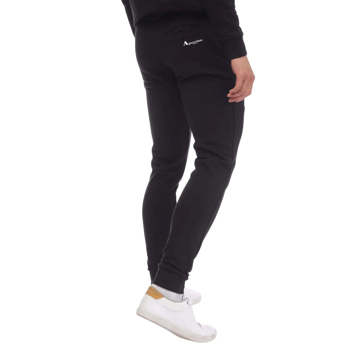 Black - Back - Aquascutum Mens Logo Jogging Bottoms