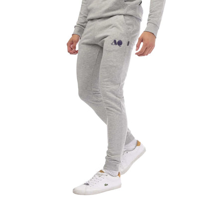 Grey - Front - Aquascutum Mens Logo Jogging Bottoms