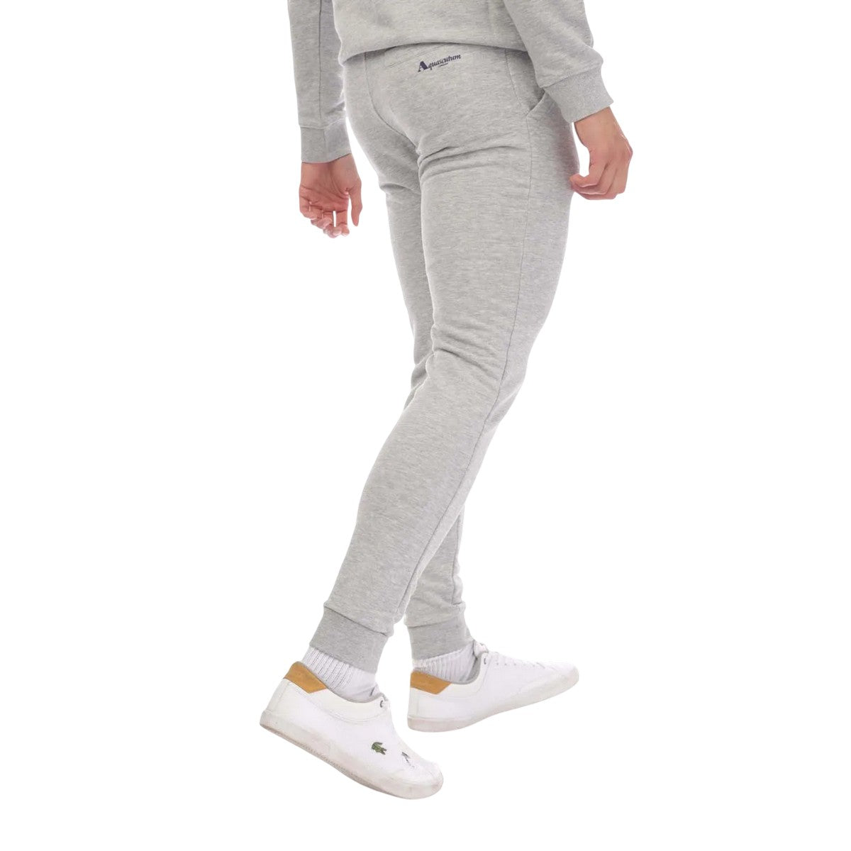 Grey - Back - Aquascutum Mens Logo Jogging Bottoms