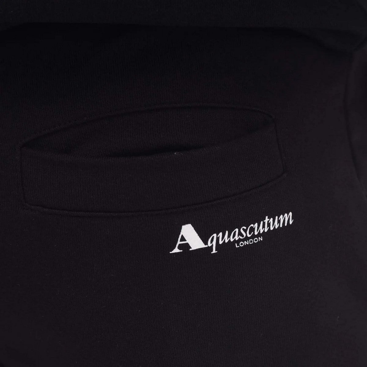 Black - Side - Aquascutum Mens Logo Jogging Bottoms