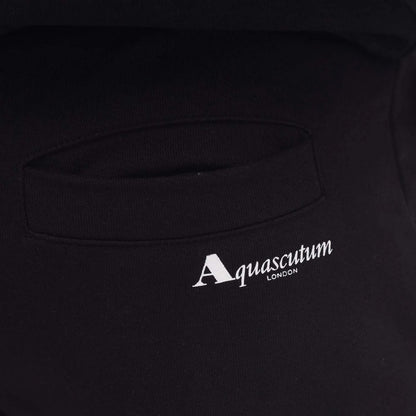 Black - Side - Aquascutum Mens Logo Jogging Bottoms
