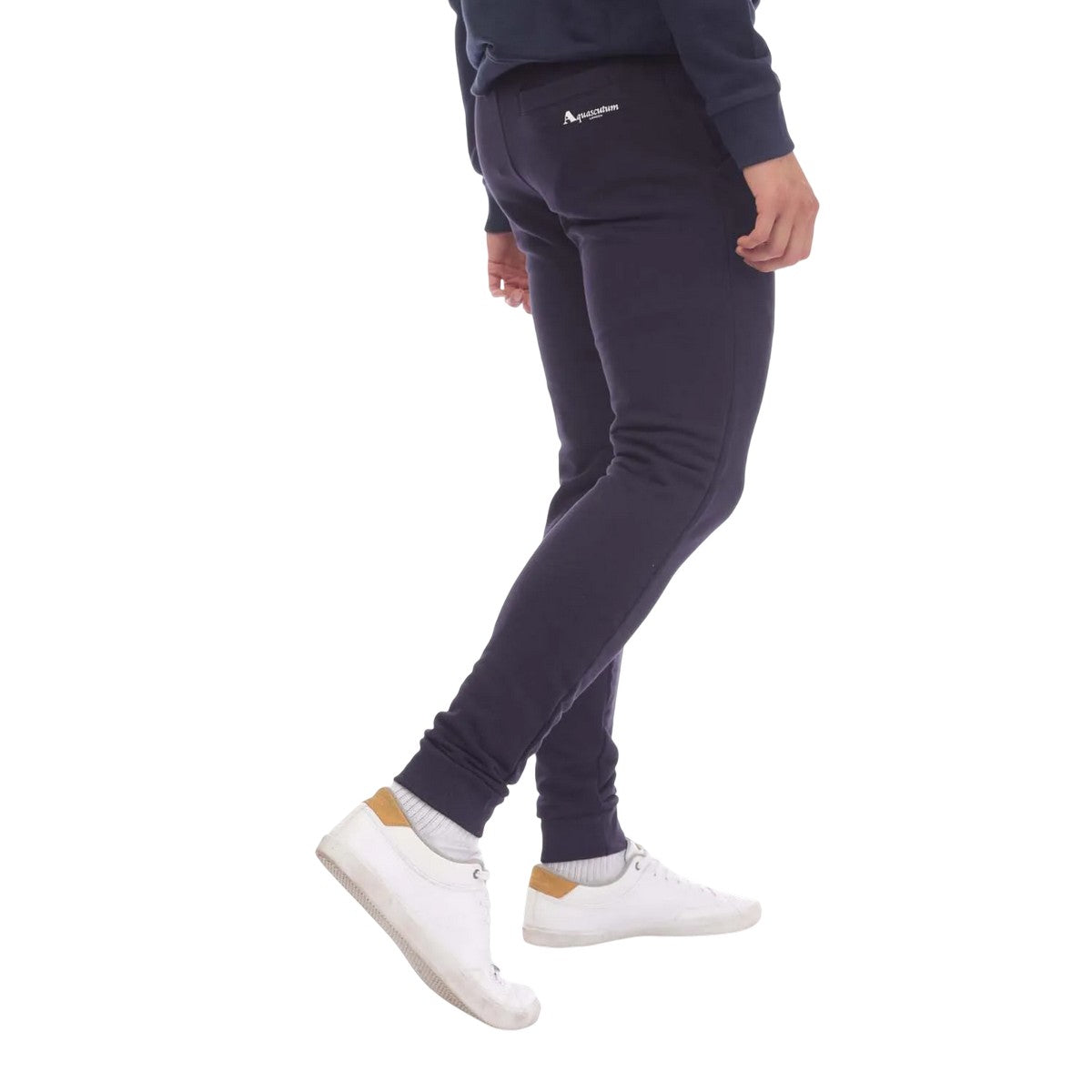 Navy - Back - Aquascutum Mens Logo Jogging Bottoms