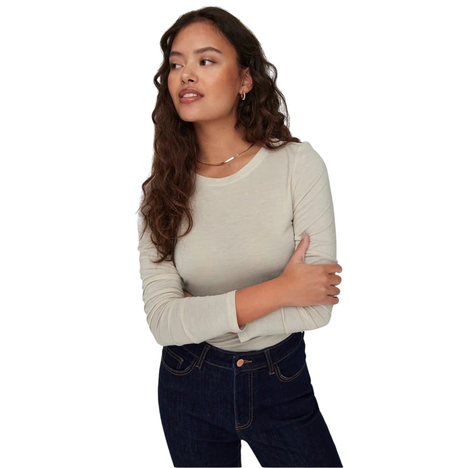Whitecap Grey - Side - Only Womens-Ladies Plain T-Shirt