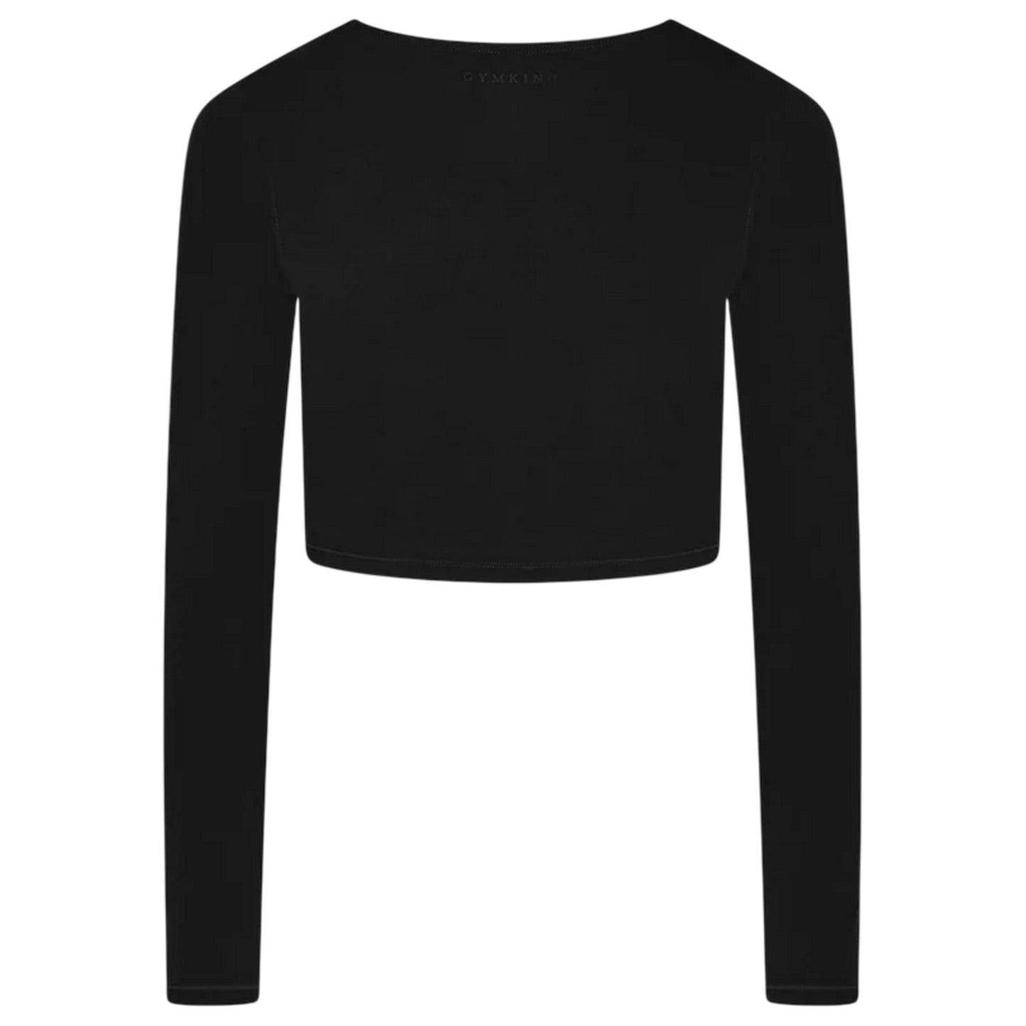Black - Back - Gym King Womens-Ladies Luxe Scoop Neck Slim Crop T-Shirt