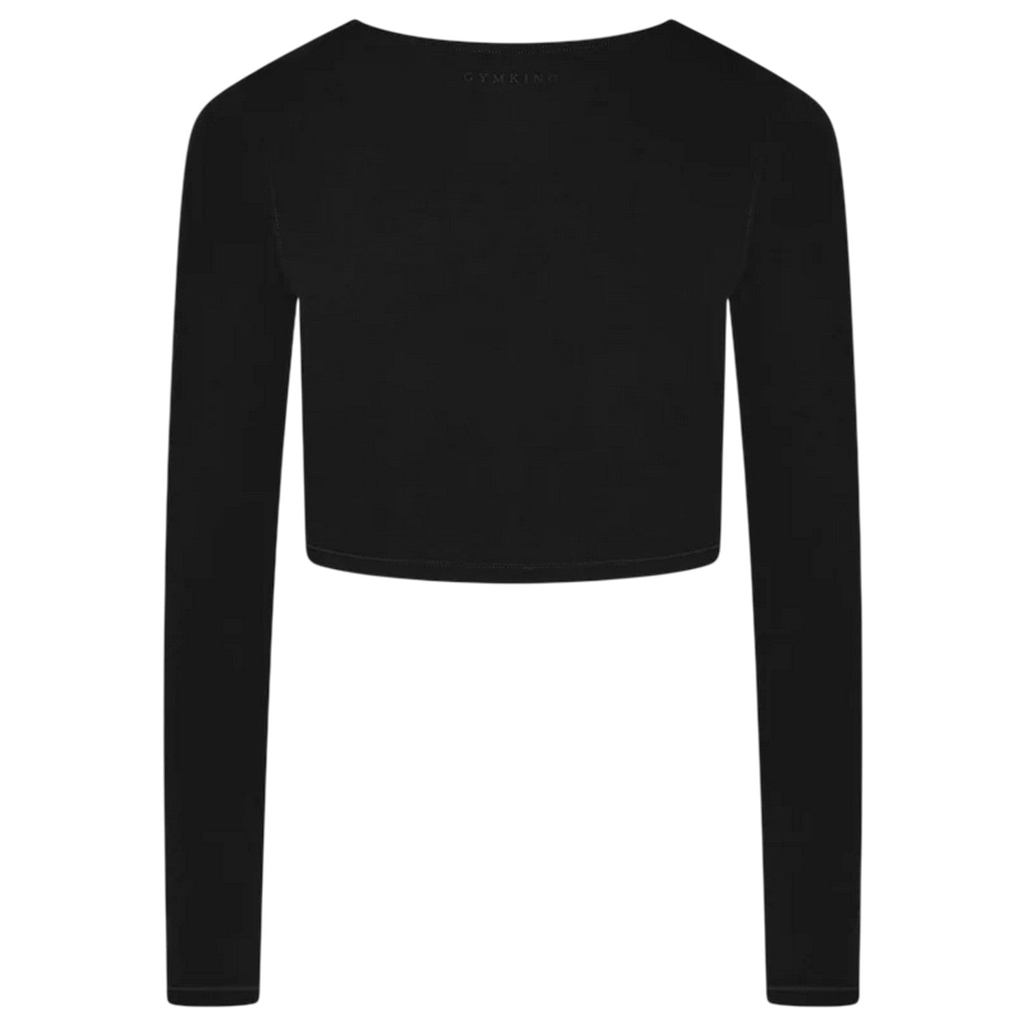 Black - Back - Gym King Womens-Ladies Luxe Scoop Neck Slim Crop T-Shirt
