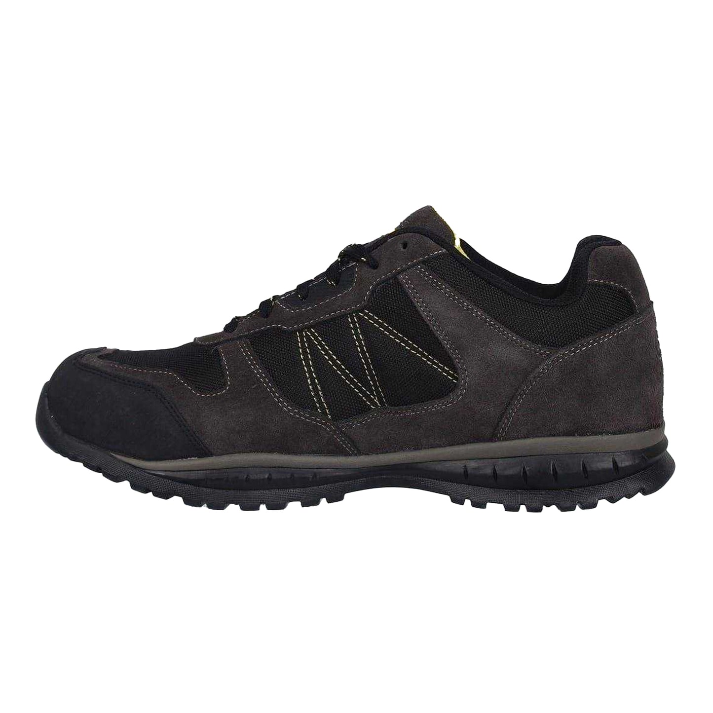 Charcoal-Yellow - Side - Dunlop Mens Austin Leather Steel Toe Cap Safety Boots