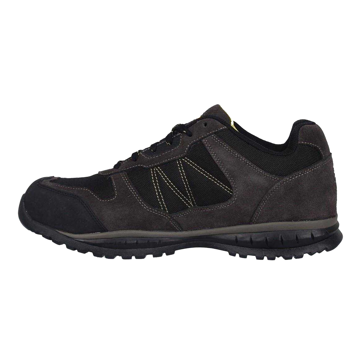 Charcoal-Yellow - Side - Dunlop Mens Austin Leather Steel Toe Cap Safety Boots