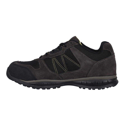 Charcoal-Yellow - Side - Dunlop Mens Austin Leather Steel Toe Cap Safety Boots