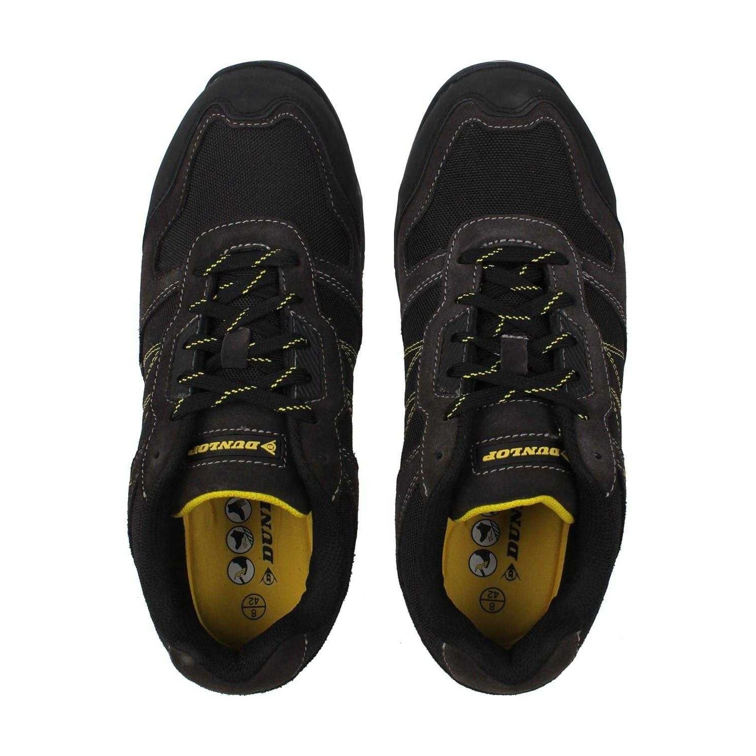 Charcoal-Yellow - Lifestyle - Dunlop Mens Austin Leather Steel Toe Cap Safety Boots
