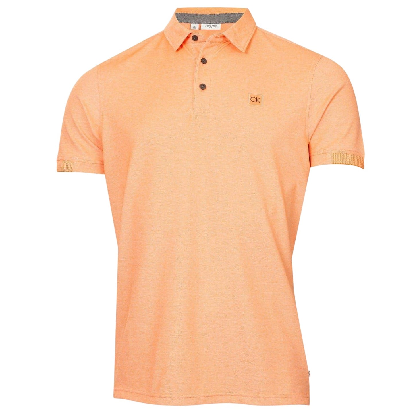 Orange - Front - Calvin Klein Mens Patch Regular Polo Shirt