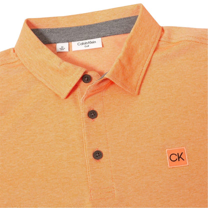 Orange - Side - Calvin Klein Mens Patch Regular Polo Shirt