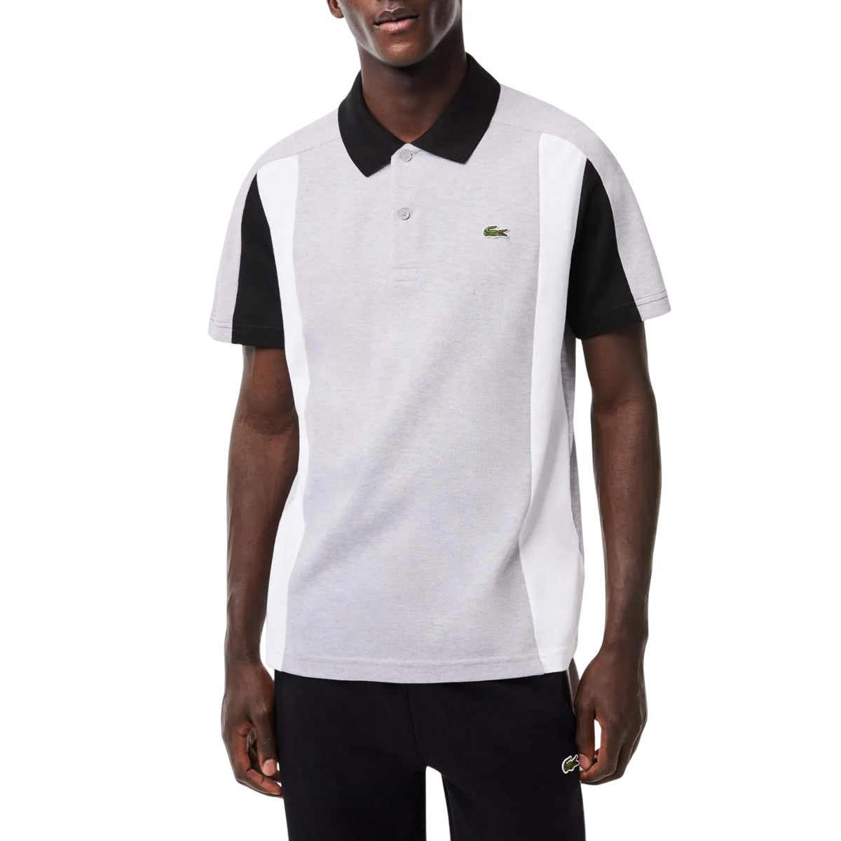 Grey - Pack Shot - Lacoste Unisex Adult Colour Block Regular Polo Shirt