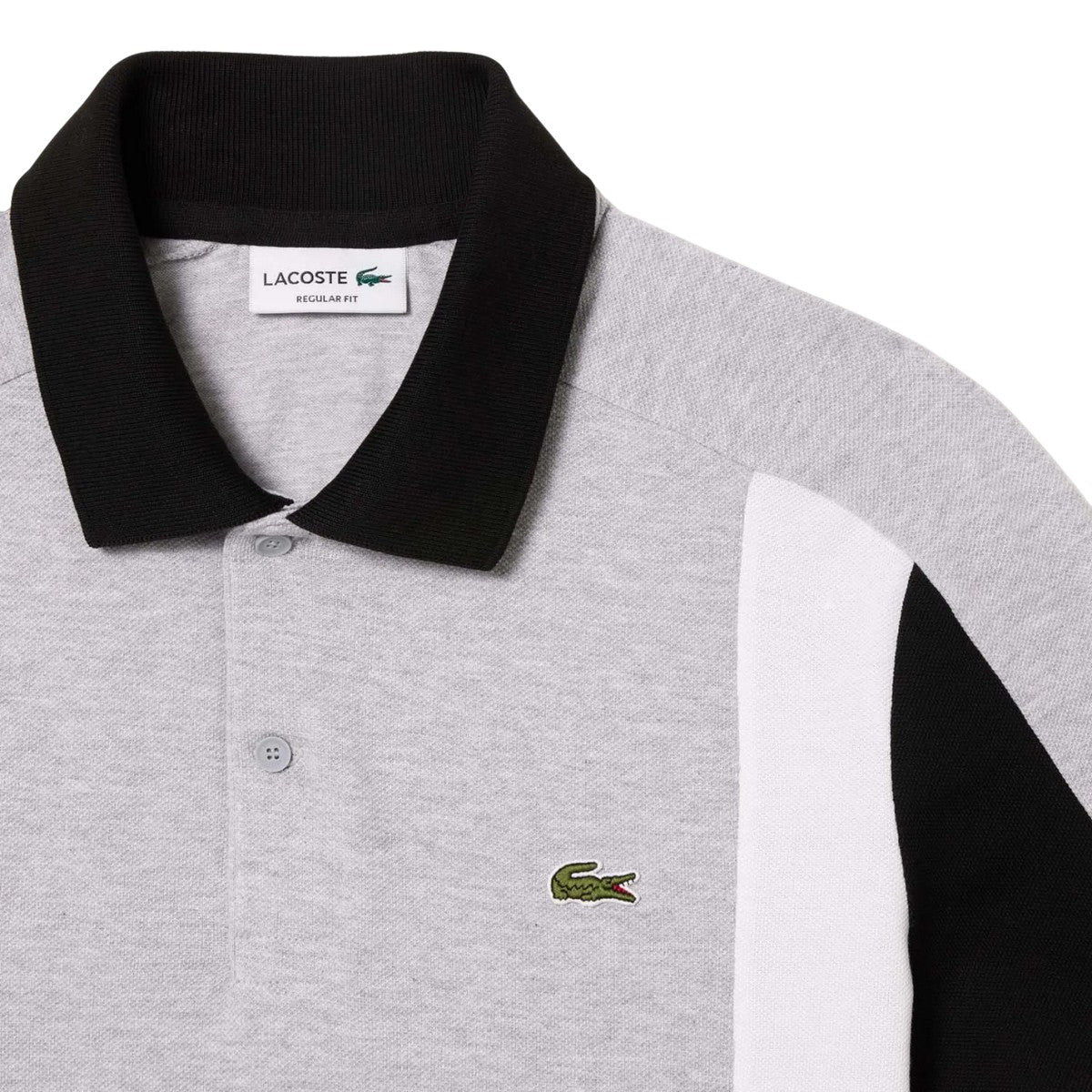 Grey - Side - Lacoste Unisex Adult Colour Block Regular Polo Shirt