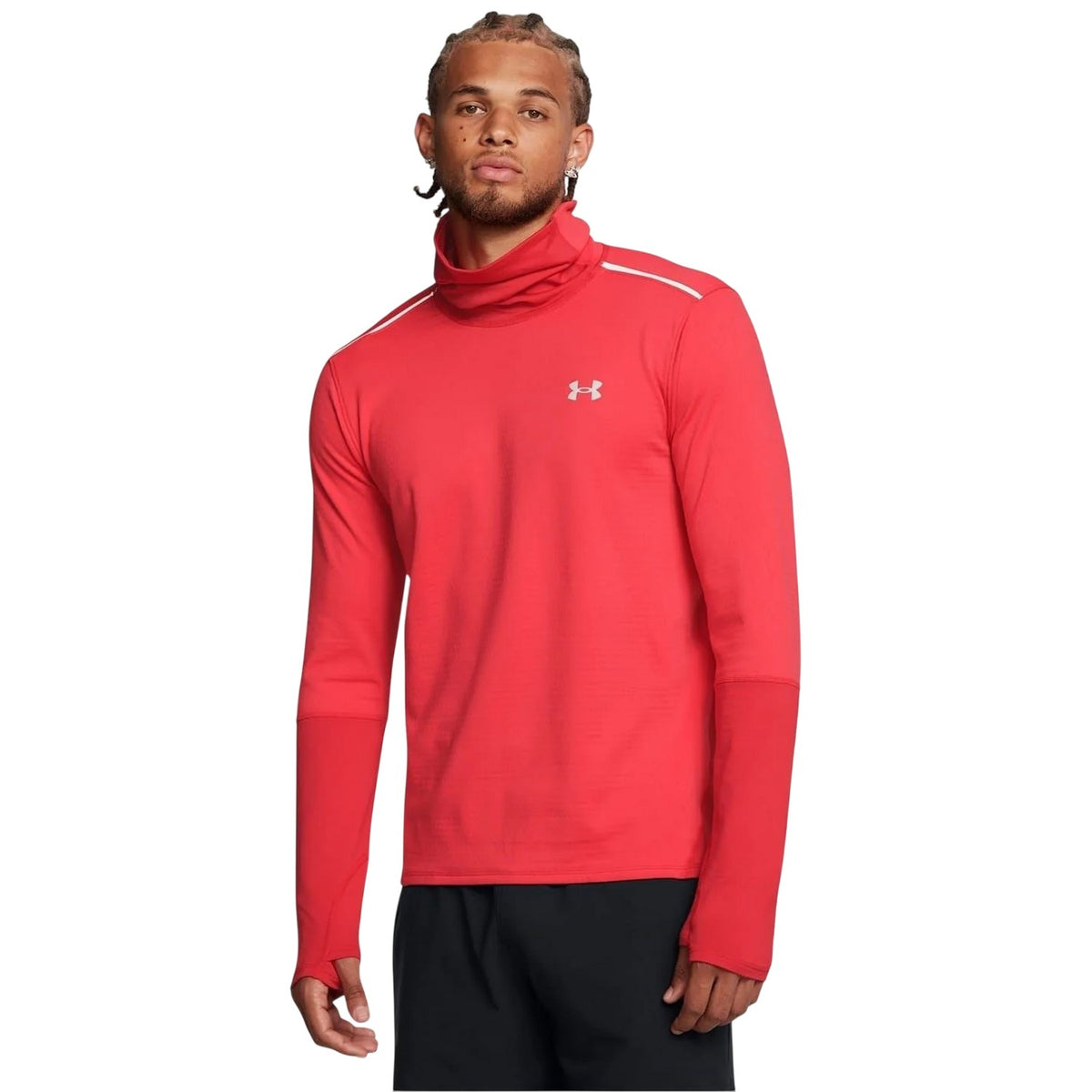 Red - Side - Under Armour Mens Vanish Funnel Neck T-Shirt