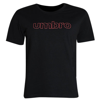 Black - Front - Umbro Womens-Ladies Linear Crew Neck T-Shirt