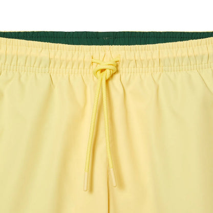 Yellow - Side - Lacoste Mens Lightweight Swim Shorts