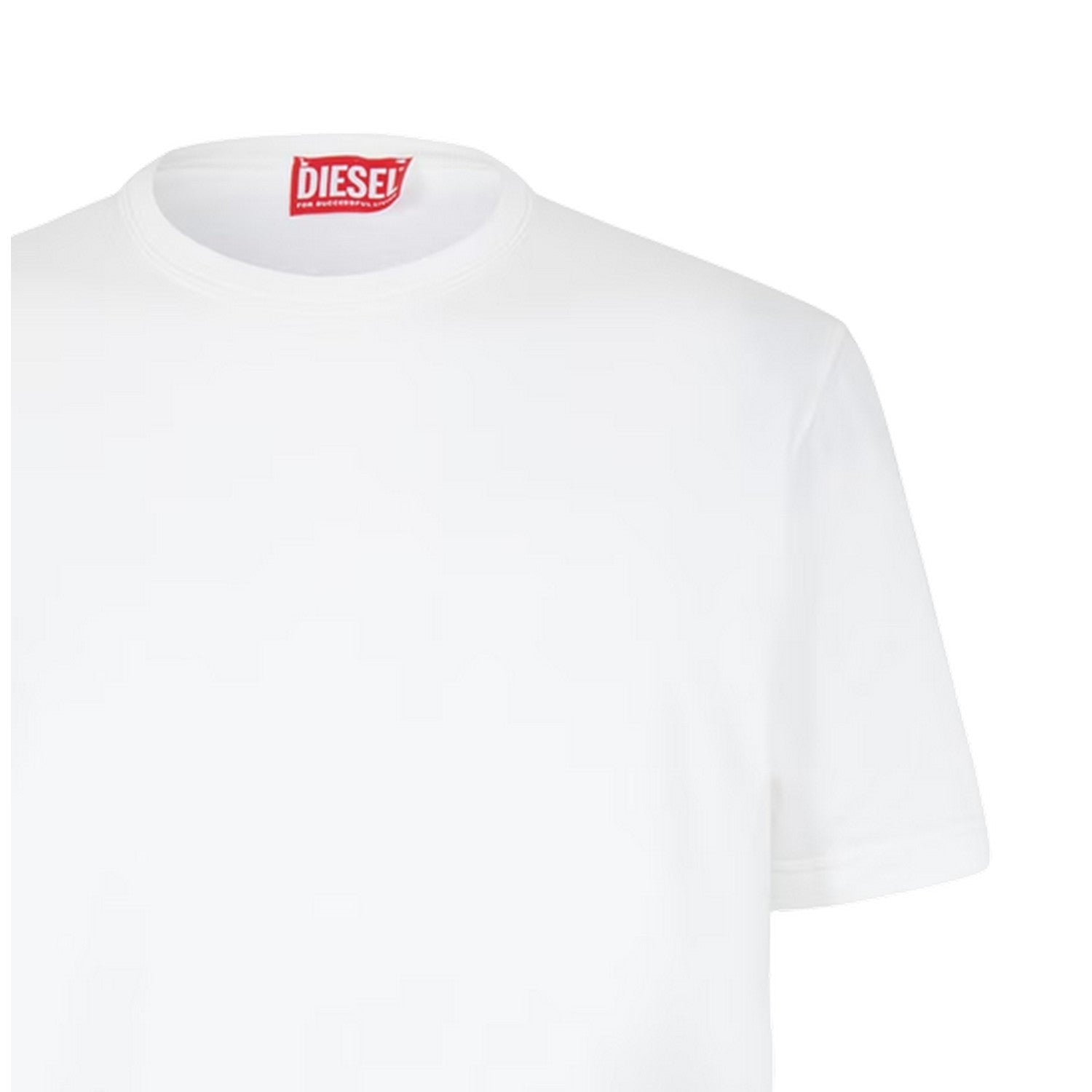 White - Side - Diesel Mens Logo Back Print T-Shirt
