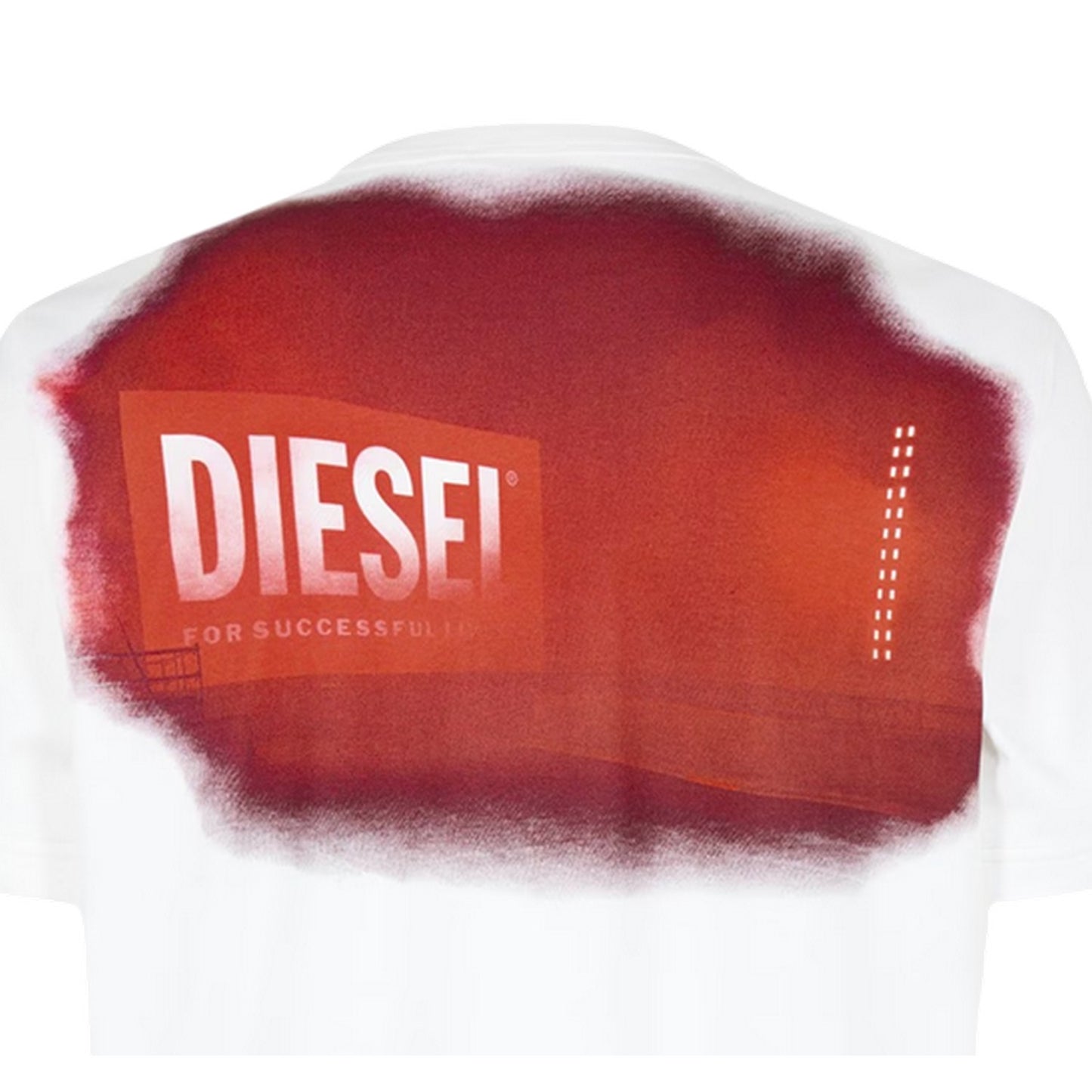 White - Lifestyle - Diesel Mens Logo Back Print T-Shirt