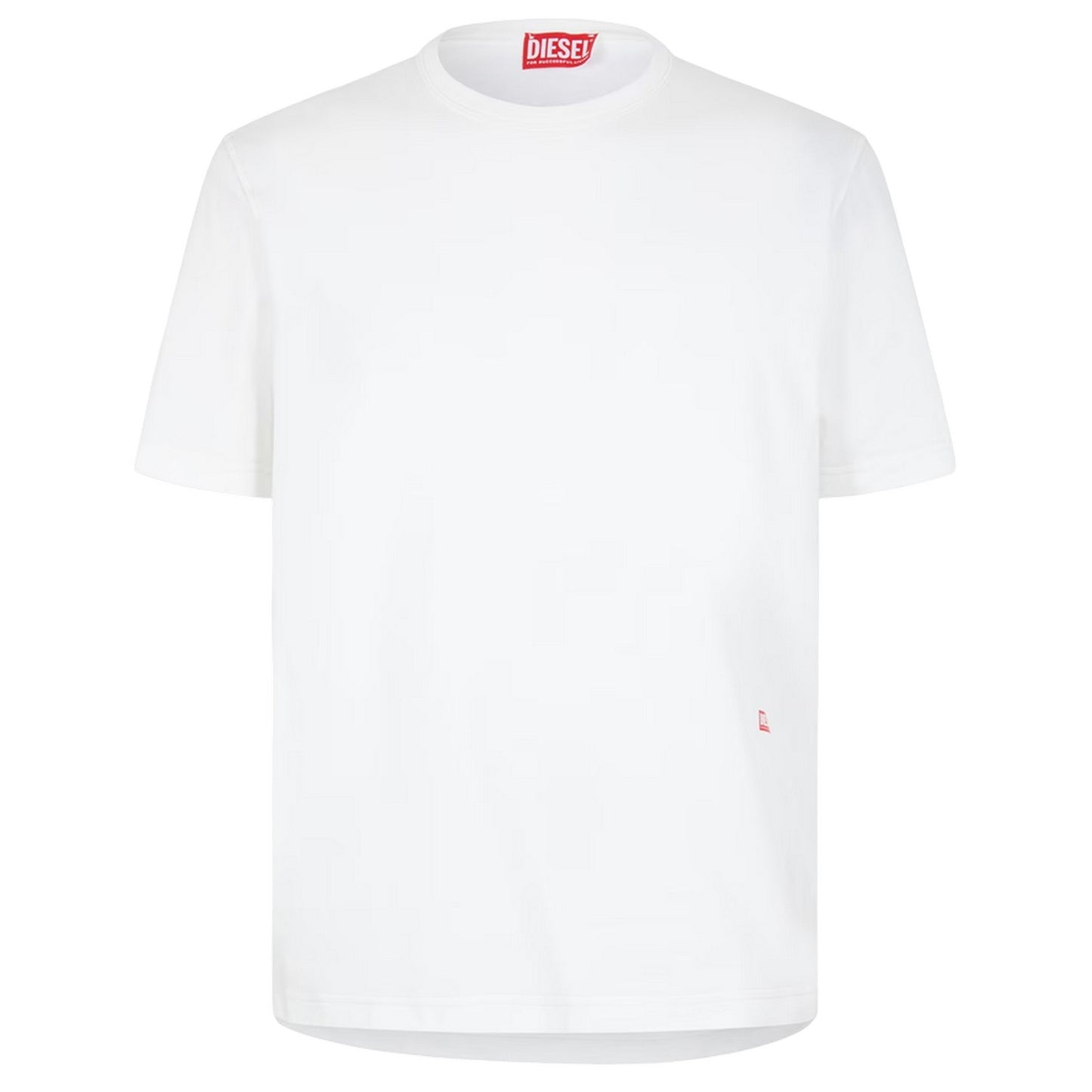 White - Front - Diesel Mens Logo Back Print T-Shirt