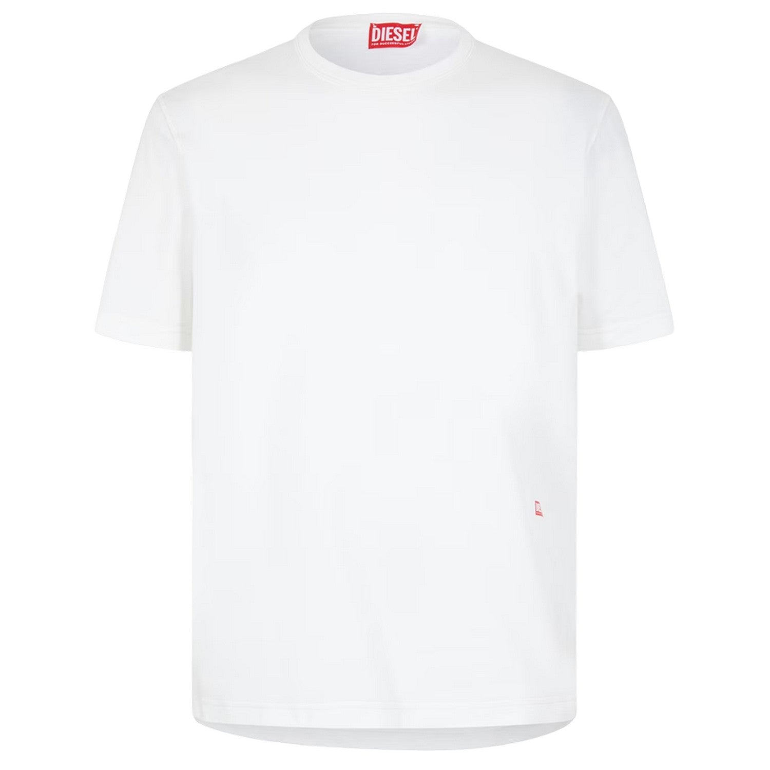 White - Front - Diesel Mens Logo Back Print T-Shirt