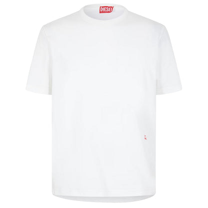 White - Front - Diesel Mens Logo Back Print T-Shirt