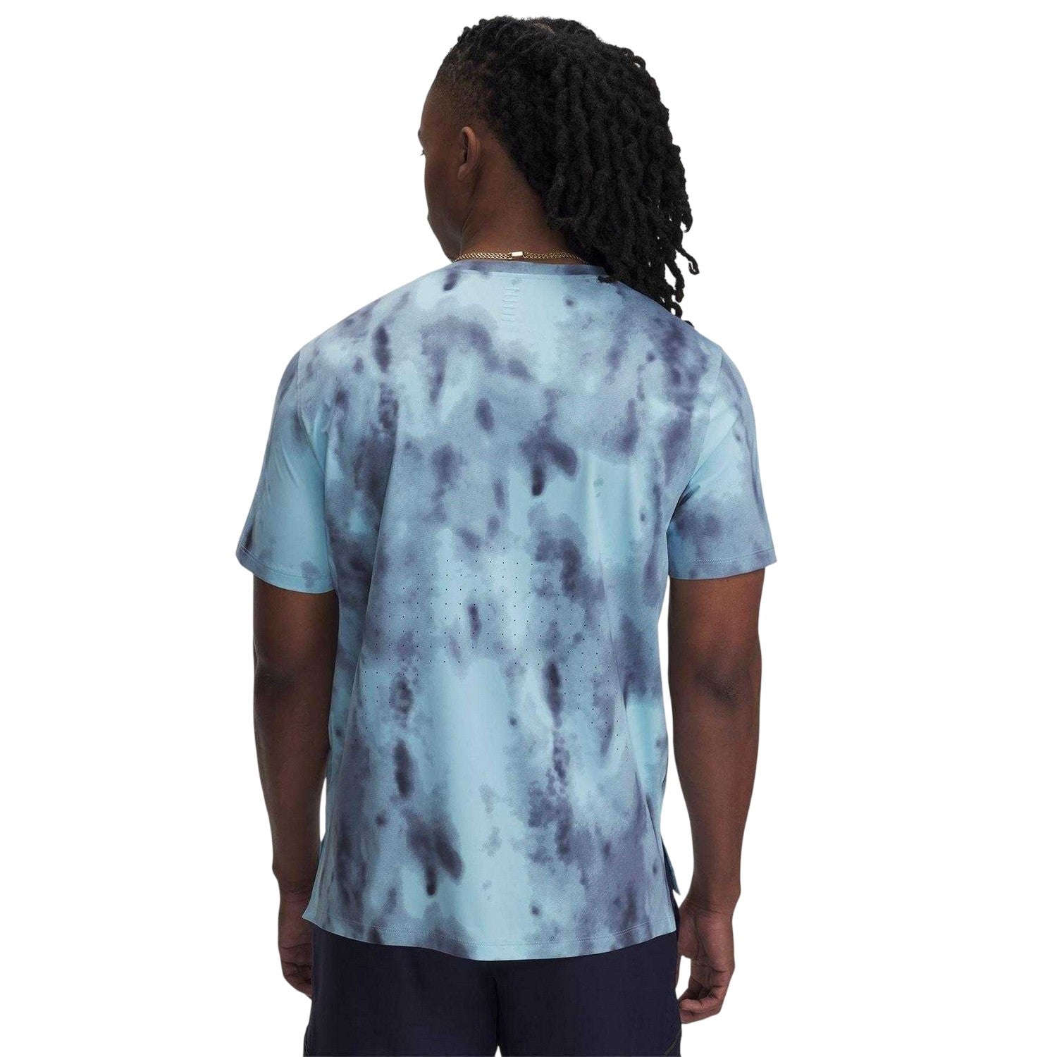 Blue - Back - Under Armour Mens Launch Elite Tie Dye T-Shirt