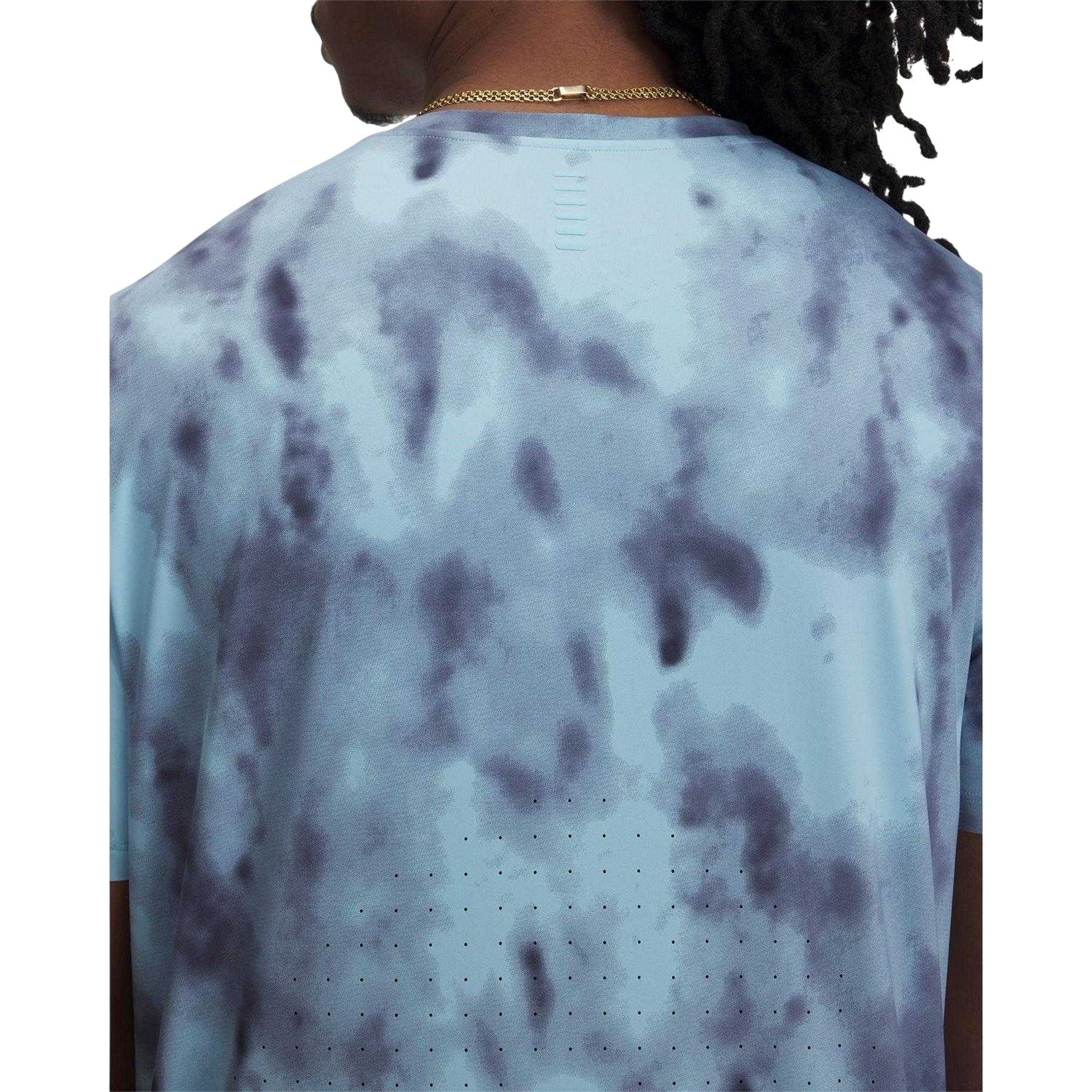 Blue - Side - Under Armour Mens Launch Elite Tie Dye T-Shirt