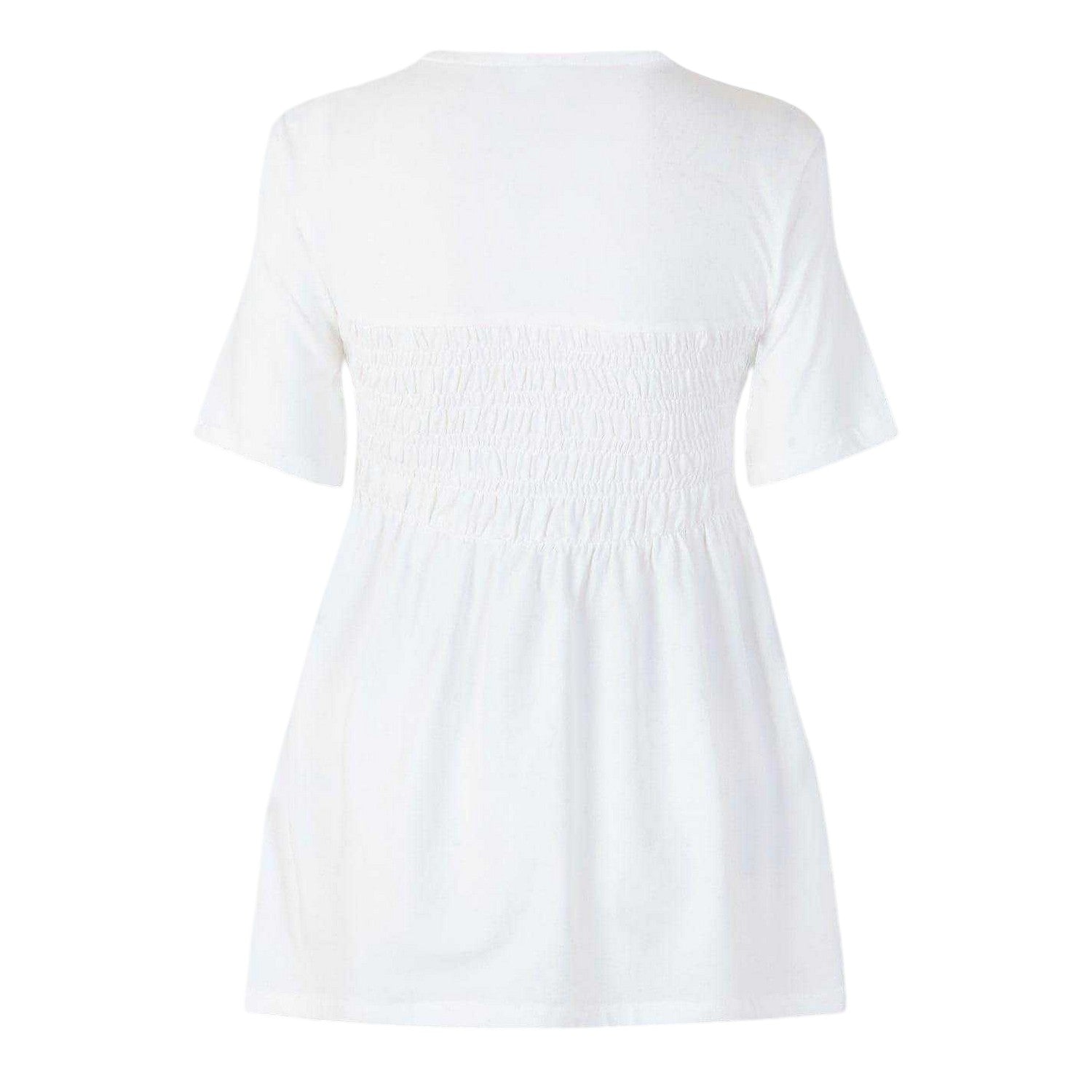 Snow White - Back - Mamalicious Womens-Ladies Shirred Maternity T-Shirt Dress