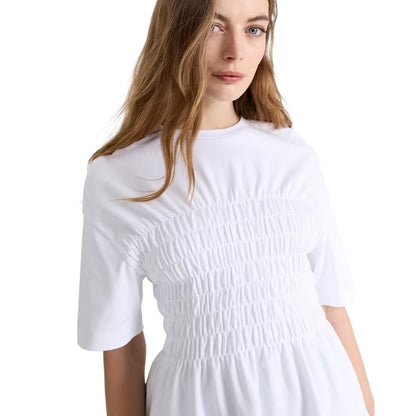 Snow White - Side - Mamalicious Womens-Ladies Shirred Maternity T-Shirt Dress