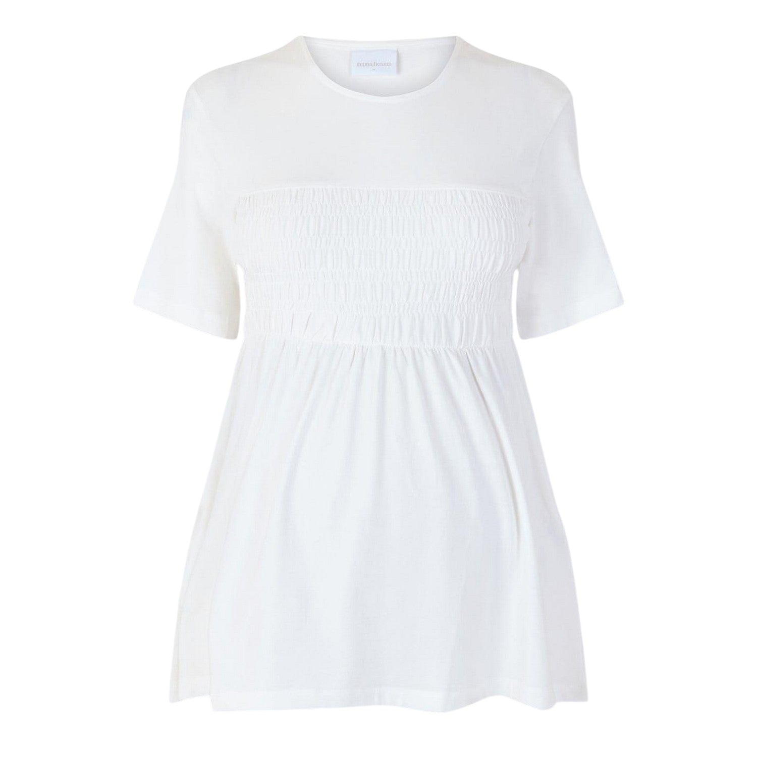 Snow White - Front - Mamalicious Womens-Ladies Shirred Maternity T-Shirt Dress