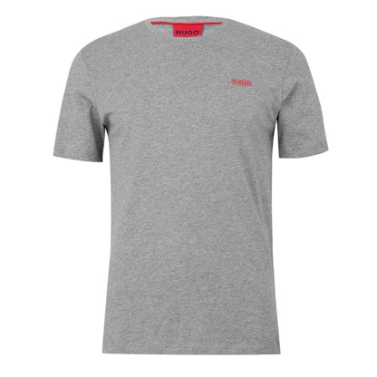 Medium Grey - Front - Hugo Mens Small Logo Crew Neck T-Shirt