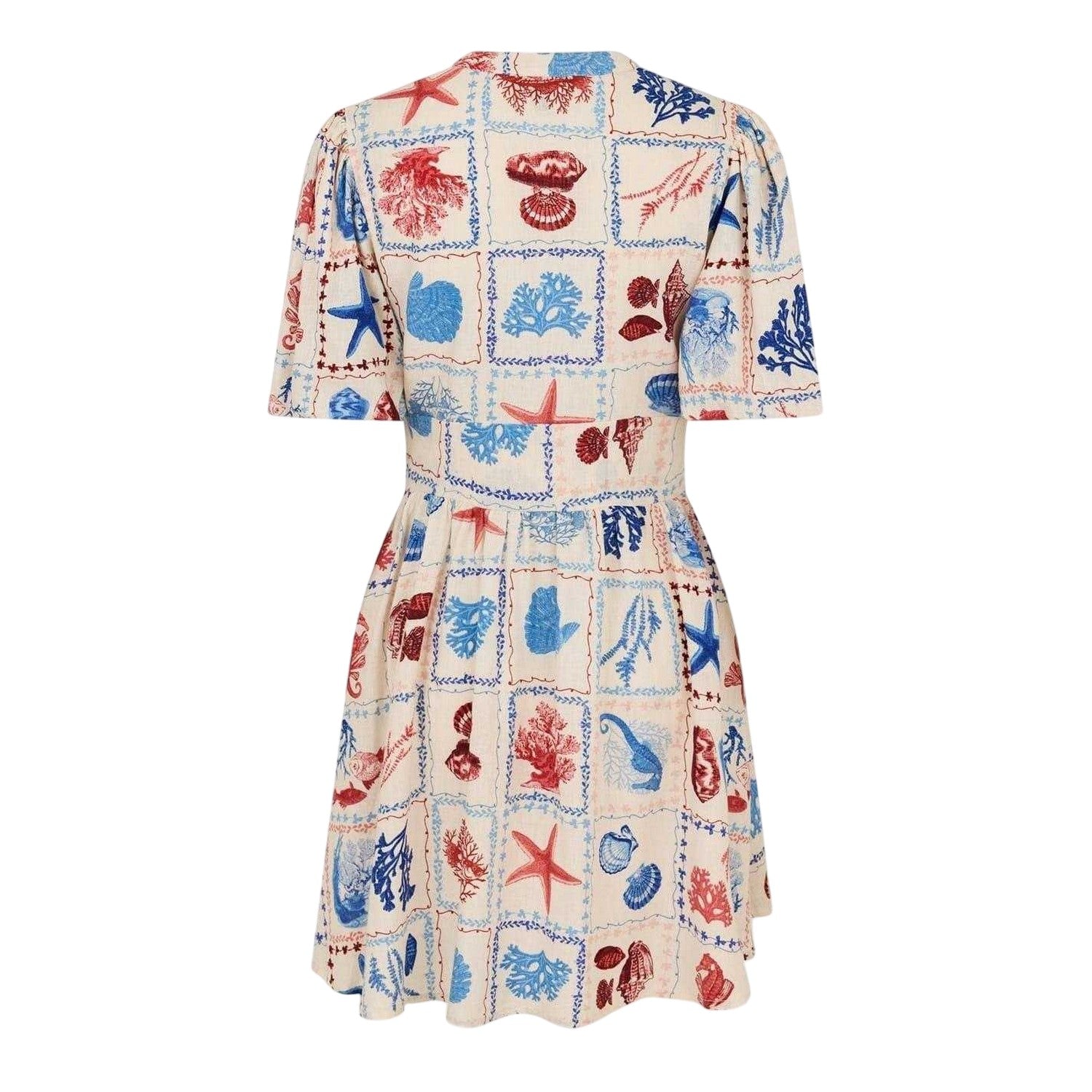 Cream-Multicoloured - Back - Nobody´s Child Womens-Ladies Starlight Shell Print Lyocell Mini Dress