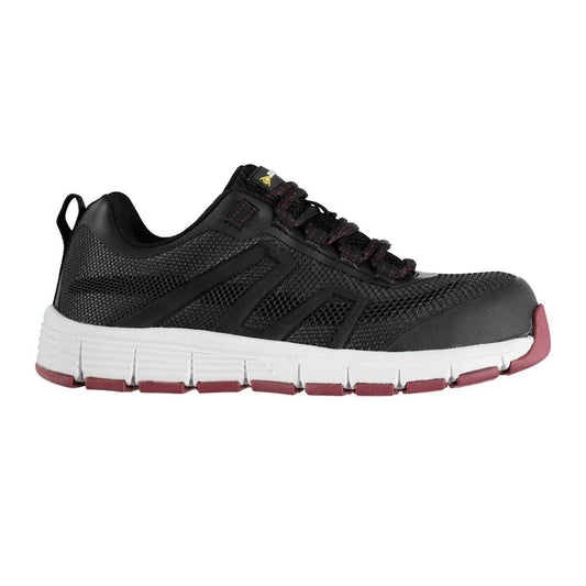 Black-Fuchsia - Front - Dunlop Womens-Ladies Maine SB Steel Toe Cap Safety Shoes