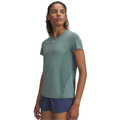 Green-White - Front - Under Armour Womens-Ladies Vanish Seamless T-Shirt