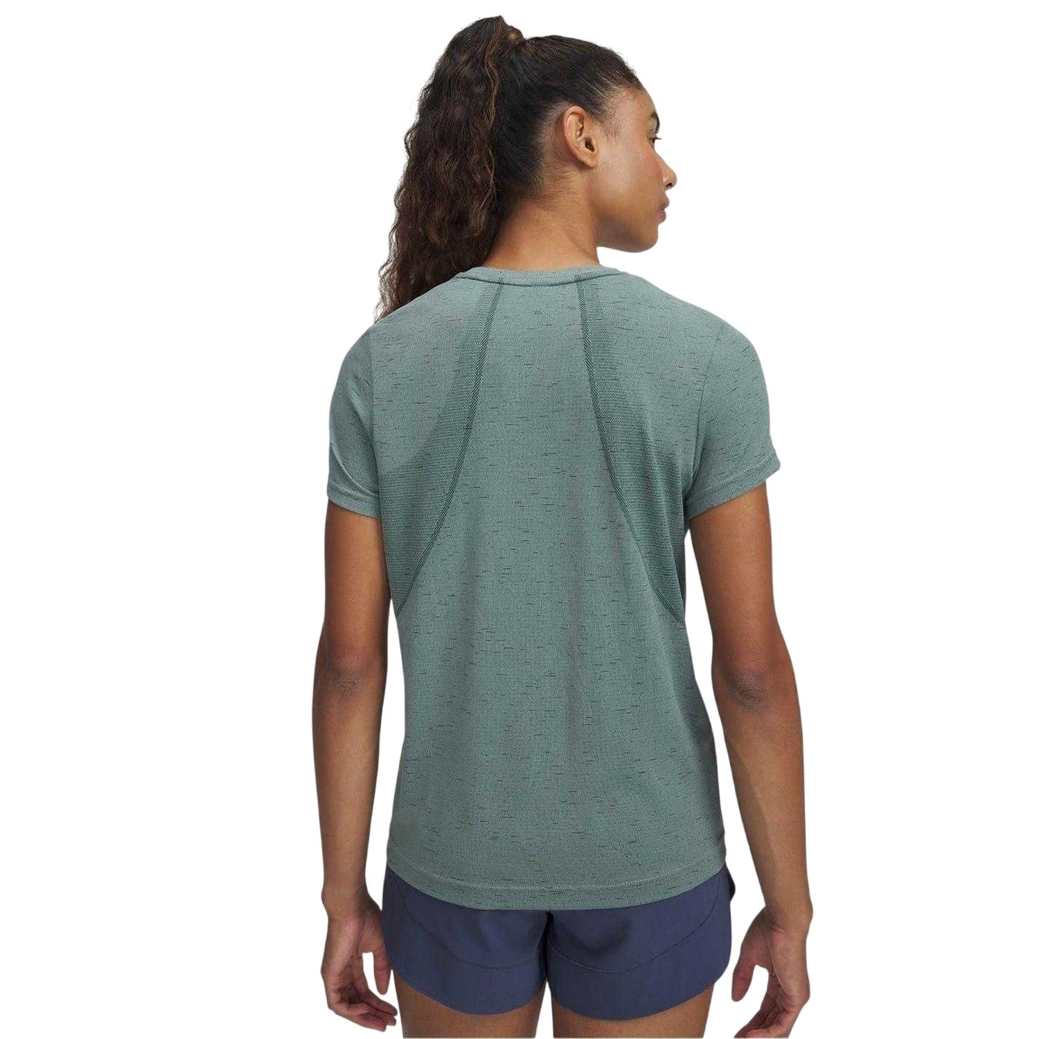 Green-White - Back - Under Armour Womens-Ladies Vanish Seamless T-Shirt
