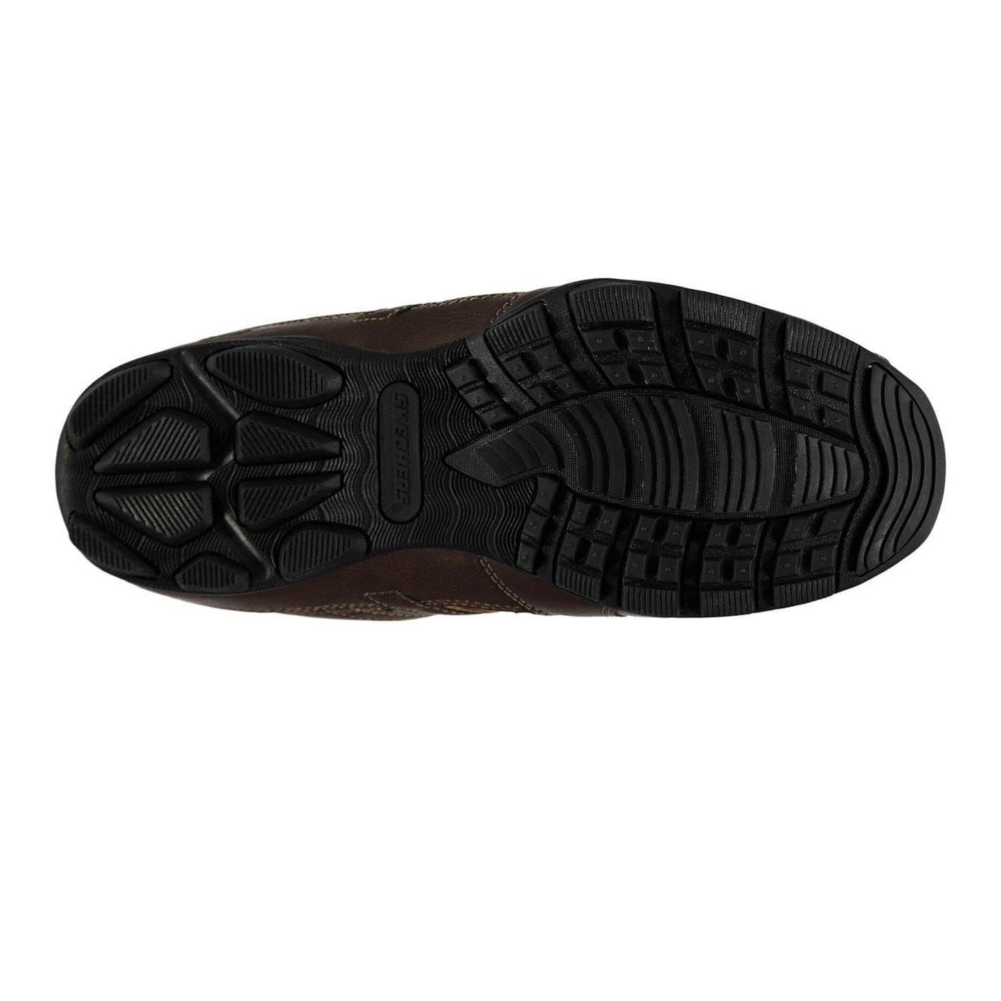 Brown - Side - Skechers Mens Marter Leather Casual Shoes
