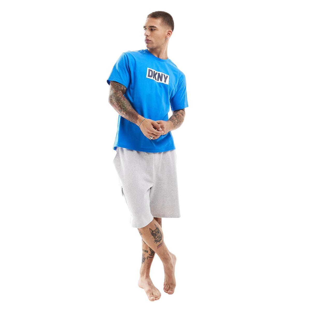 Blue - Pack Shot - DKNY Mens Iceman Lounge T-Shirt