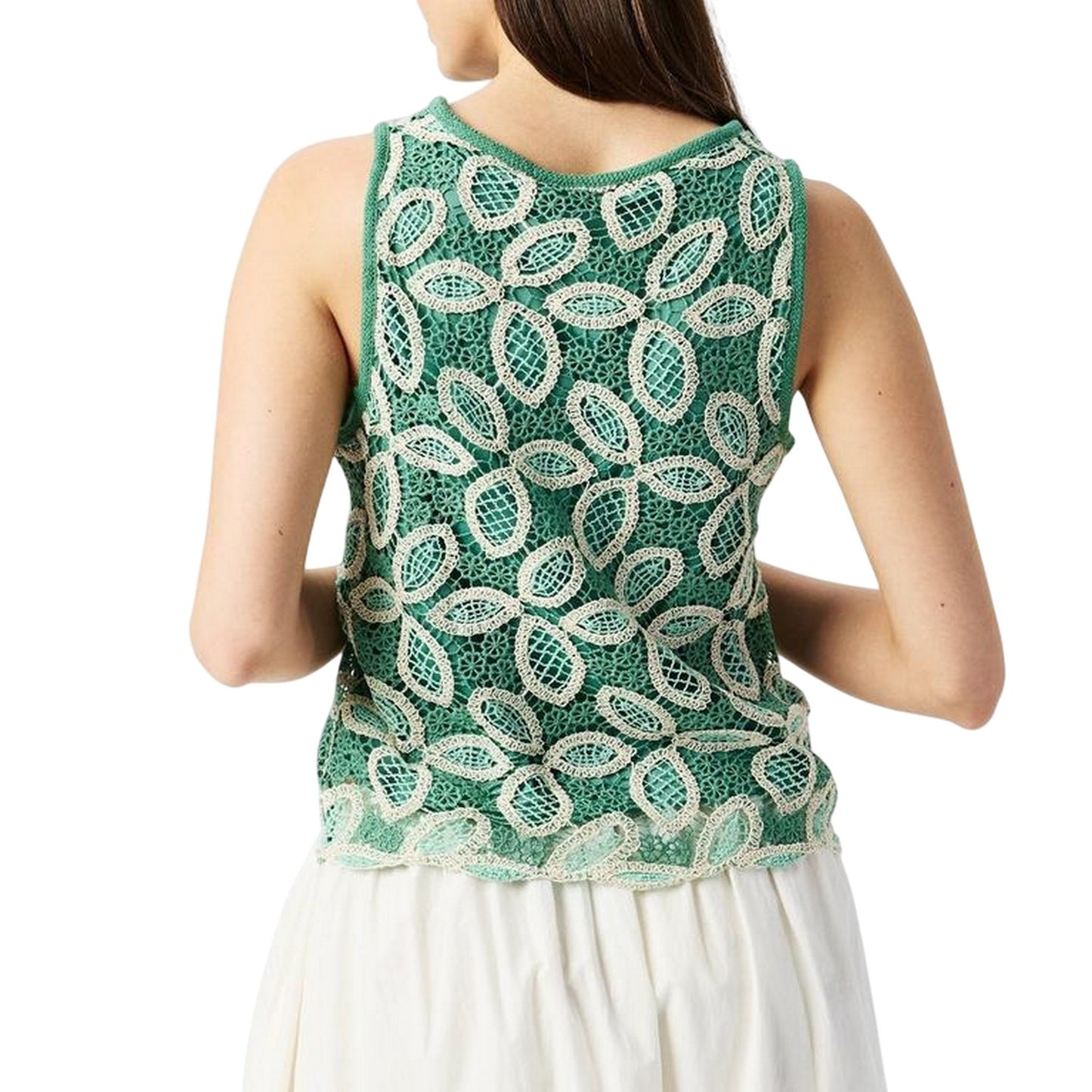 Birch - Back - Vero Moda Womens-Ladies Lace Crew Neck Sleeveless Blouse