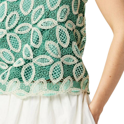 Birch - Side - Vero Moda Womens-Ladies Lace Crew Neck Sleeveless Blouse