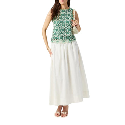 Birch - Lifestyle - Vero Moda Womens-Ladies Lace Crew Neck Sleeveless Blouse