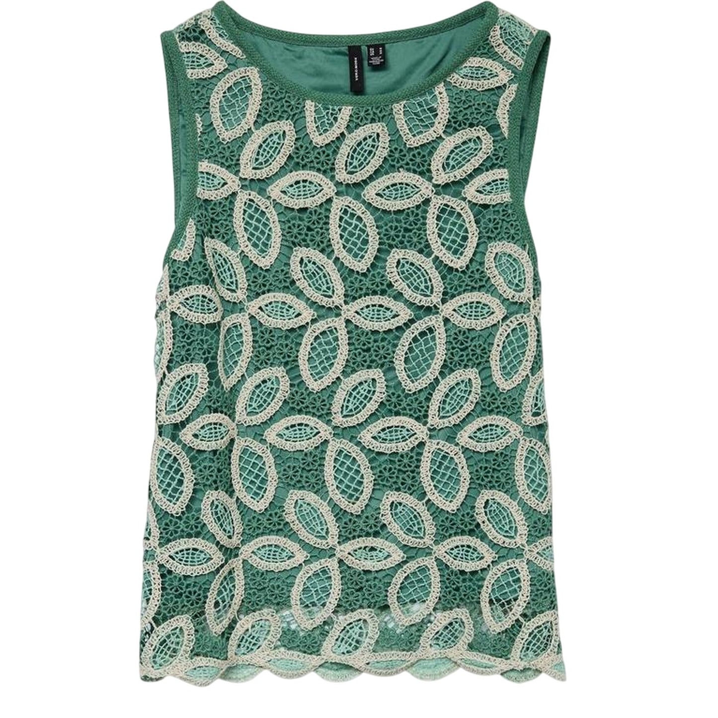 Birch - Front - Vero Moda Womens-Ladies Lace Crew Neck Sleeveless Blouse