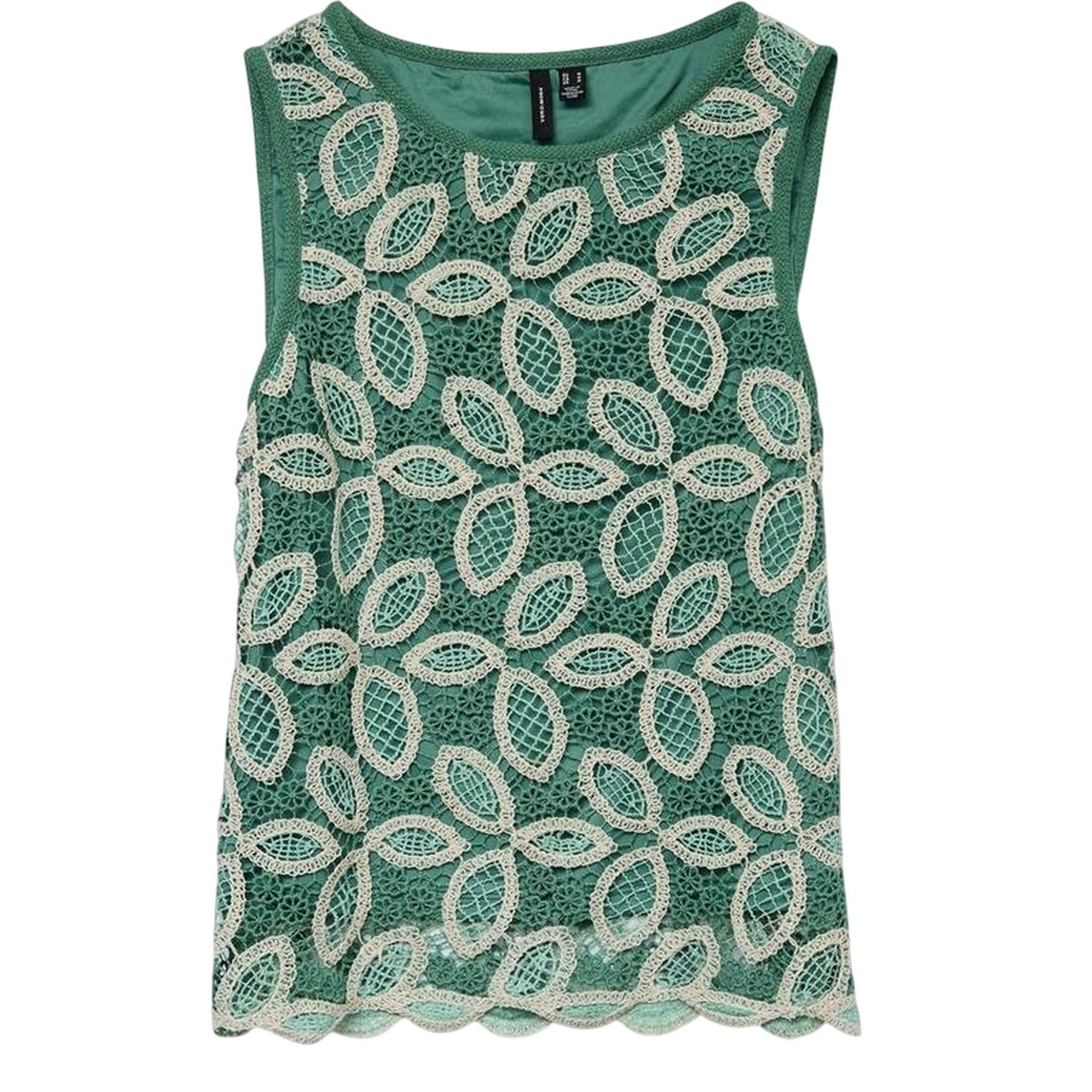 Birch - Front - Vero Moda Womens-Ladies Lace Crew Neck Sleeveless Blouse